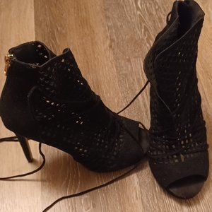 Bebe suede cut our design with lace up ties